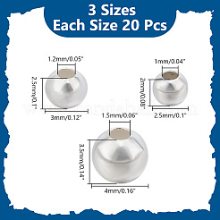 60шт 3 стиля 925 бусины из стерлингового серебра&nbsp;STER-AR0001-19