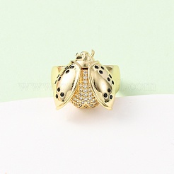 Регулируемые латунные манжеты с микропаве из кубического циркония&nbsp;RJEW-H263-263A-G