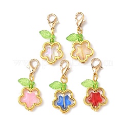 Подвесные украшения из сплава и стекла в форме звезды&nbsp;HJEW-JM03274-01