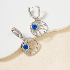 Латунные кубические цирконии серьги-кольца от сглаза&nbsp;UK0566