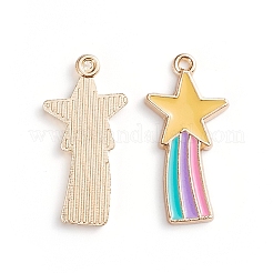 Подвески в форме звезды из сплава эмали&nbsp;ENAM-WH0047-37KCG-02