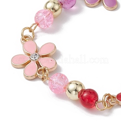 Браслеты-цепочки из цинкового сплава с цветочными звеньями&nbsp;BJEW-JB10006