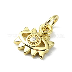 Подвески в виде глаз из латуни с микропаве и кубическим цирконием&nbsp;KK-H475-58G-05