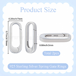 2 шт. 925 кольца-пружинки из стерлингового серебра&nbsp;STER-SC0001-58