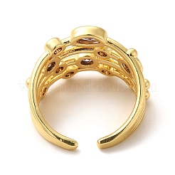 Манжеты из латуни с микро паве кубический цирконий для женщин&nbsp;RJEW-P087-05G-02