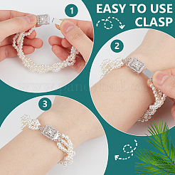 1 шт. стерлингового серебра с прозрачными кубическими цирконами в виде коробки-застежки&nbsp;FIND-BC0013-93A