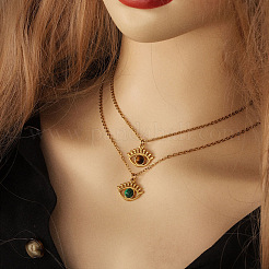 Подвески для глаз из натурального малахита&nbsp;LS-STAS-Q249-01G-02