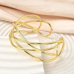 Латунь манжеты браслеты для женщин&nbsp;BJEW-F513-06G