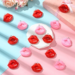 10 шт. 2 цвета непрозрачные подвески из смолы&nbsp;RESI-YW0003-46