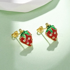 Латунные микро проложить серьги стержня кубического циркония&nbsp;EJEW-D322-05G-01