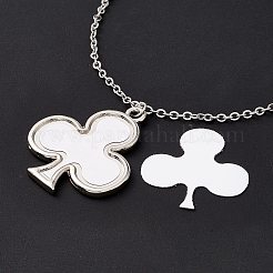 Сублимация пустой алюминиевый кулон ожерелье&nbsp;LS-NJEW-E020-02P-04