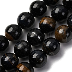 Нити железных бусин натурального синего тигрового цвета&nbsp;G-G286-A02-12mm