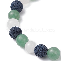 Эластичные браслеты из натуральных смешанных драгоценных камней для мужчин и женщин&nbsp;BJEW-JB12492