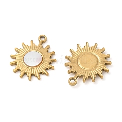 Подвески из натуральной белой ракушки из нержавеющей стали 304&nbsp;STAS-L288-15G-02