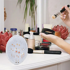 Овальные деревянные изогнутые бархатные стойки для серег с наклоном назад&nbsp;EDIS-WH0029-44C-01