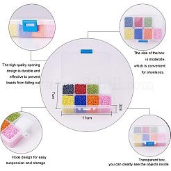 Смешанные 12/0 круглые стеклянные бусины&nbsp;SEED-PH0006-2mm-04