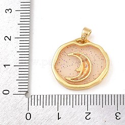 Подвески из прозрачной эпоксидной смолы из латуни&nbsp;KK-B163-01G-05