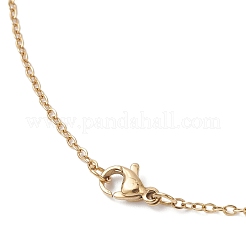 Ожерелье с плоской круглой подвеской из окрашенного натурального машанского нефрита и стеклянных бусин из нержавеющей стали 304&nbsp;NJEW-MZ00129-04