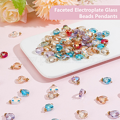 100шт гальванические стеклянные бусины подвески&nbsp;FIND-PH0008-59