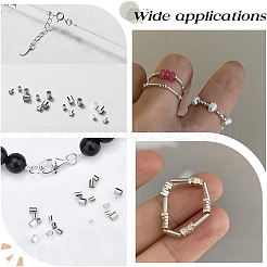 100 шт. 4 стиля 925 бусины-трубочки из стерлингового серебра&nbsp;STER-AR0001-06