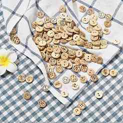 160 шт. 16 стиля натуральных пуговиц из кокосовой скорлупы&nbsp;COCO-CJ0001-01