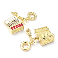 Латунь микропаве фианиты с подвесками из эмали&nbsp;KK-Z134-10G-02