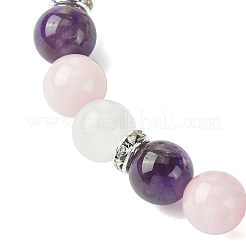 Женские эластичные браслеты из натурального розового кварца&nbsp;BJEW-JB10737