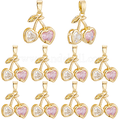 10шт латунные подвески из кубического циркония с микро-паве&nbsp;KK-BBC0019-45