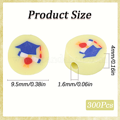 300шт бусины из полимерной глины ручной работы&nbsp;CLAY-SC0002-24C
