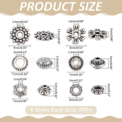 300 шт. 6 стиля 304 нержавеющая сталь и сплав разделительные бусины&nbsp;FIND-ME0001-20