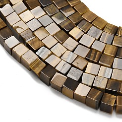 Естественный желтый тигровый глаз бисер нитей&nbsp;G-Z110-J02-6x6mm