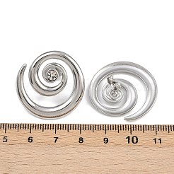Серьги-гвоздики со стразами из нержавеющей стали 304 в форме спирали&nbsp;EJEW-K314-01P
