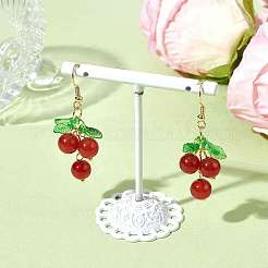 Серьги с подвесками из натурального сердолика и винограда&nbsp;EJEW-JE05689-01