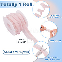 5 ярд эластичной бархатной органзовой ленты&nbsp;SRIB-TA0001-28E