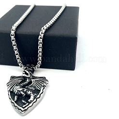 Винтажный кулон в виде черепа из нержавеющей стали 304 с подвеской в виде дракона для мужчин.&nbsp;IV2024