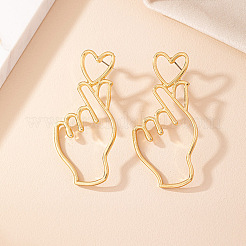 Серьги-гвоздики из сплава в форме сердца&nbsp;FS-WG92D94-01