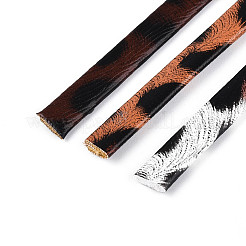5 м плоская двойная косая бейка из искусственной кожи с леопардовым принтом&nbsp;LC-N006-03C