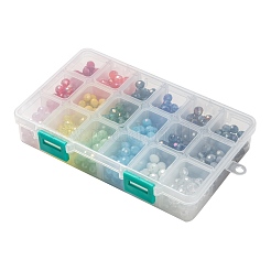 18 цветные гальванические стеклянные бусины&nbsp;EGLA-JP0002-03B-8mm