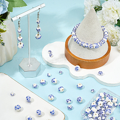 3 стиль печатных фарфоровых бусин ручной работы&nbsp;PORC-SP0001-09