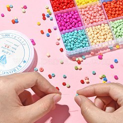 1800 шт. 12 цвета 6/0 стеклянные круглые бусины с краской для выпечки&nbsp;SEED-CJ0001-16