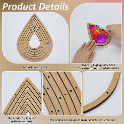 6шт 6 набора шаблонов для МДФ-панелей для стекла&nbsp;DIY-WH0308-698A