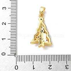 Рождественские латунные подвески с микропаве из фианита&nbsp;LS-KK-K305-07B-02