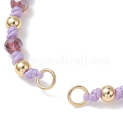 Изготовление браслетов из плетеных бусин с гранеными круглыми бусинами&nbsp;AJEW-JB01544