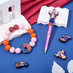 7 шт. 7 стиля силиконовые бусины на тему Дня независимости&nbsp;SIL-TA0002-73