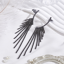 1 пара серег-гвоздиков с кисточками из сплава и стразами для женщин&nbsp;EJEW-LP0012-22EB