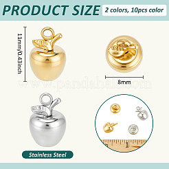 20 шт. 2-х цветные подвески из нержавеющей стали&nbsp;STAS-BC0004-11