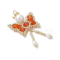 Подвески-бабочки из стеклянного бисера&nbsp;PALLOY-MZ00649-02