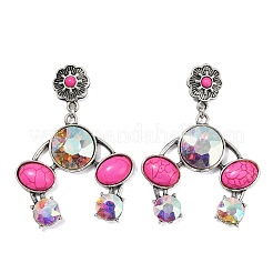 Серьги-гвоздики из сплава синтетической бирюзы&nbsp;LS-EJEW-U053-08AS