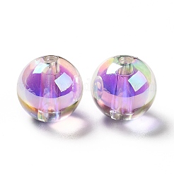 Двухцветное УФ-покрытие радужных переливающихся акриловых бусин&nbsp;TACR-D010-03A-07