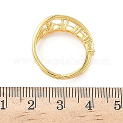 Латунные микро проложить пальцев кольца кубического циркония&nbsp;RJEW-H258-14G